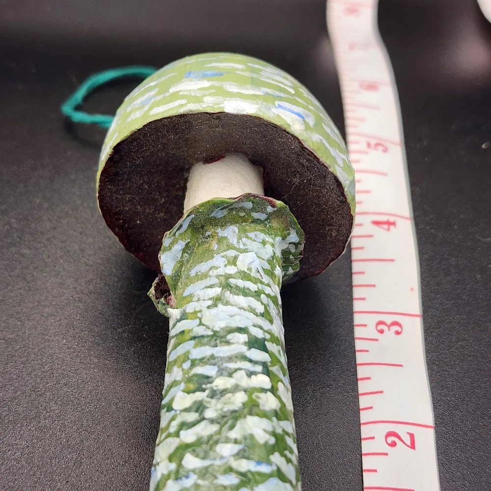 Hand Crafted Green Mushroom Hanging Decor Ornament